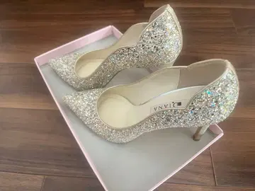 DIANA 글리터 하이힐 아이보리 멀티 브라이덜 다이애나 라메