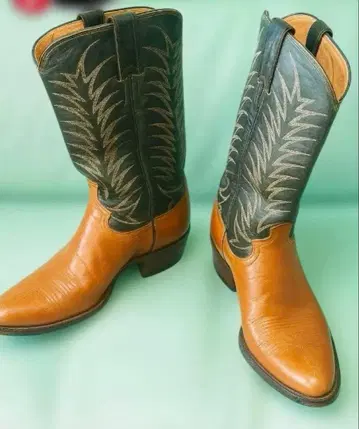 [ Justin ] 남성용 천연 가죽 웨스턴 부츠 USA제 빈티지