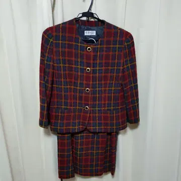 VINVERT 체크 무늬 스커트 셋업 반베일 쇼와 레트로