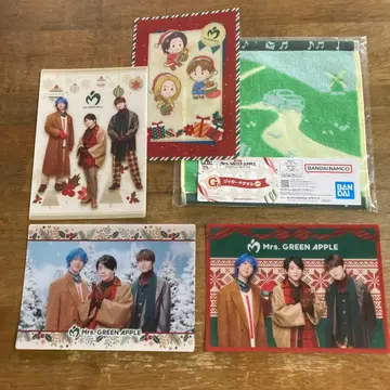 Mrs. GREEN APPLE 오리지널 비주얼 시트 4장 + 자카드 타월