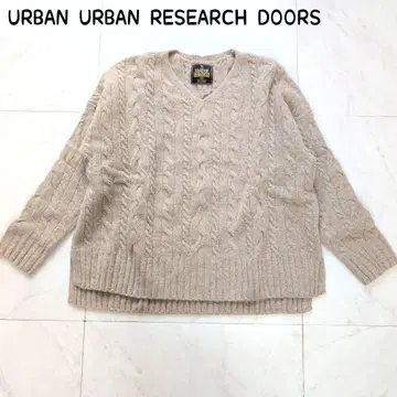 URBAN RESEARCH DOORS 해밀턴 울 아란 패턴 니트 V넥