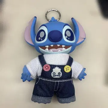 N10318 스티치 키링 데님 오버롤