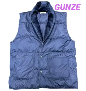 [컨디션 최상] GUNZE 군제 남성용 다운 베스트 룸웨어 M 네이비