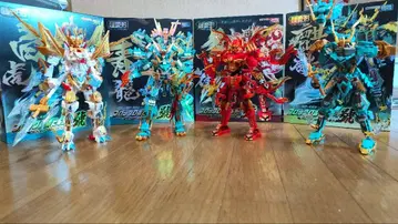 블록 로봇 빌더 GO 기린 화이트 호랑이 청룡 주작 전 4종 세트