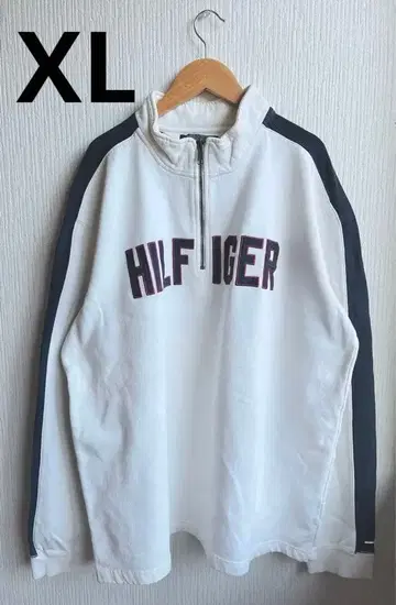 90s Tommy Hilfiger 하프 지퍼 맨투맨 XL 빈티지