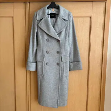 그레이 더블 브레스트 체스터 코트