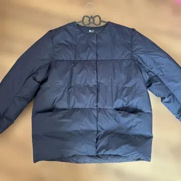 UNIQLO:C 라이트 다운 자켓 노카라 다운 네이비