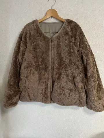 사만사 모스모스 블루 리버서블 퀼팅 보아 자켓 L