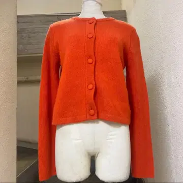 폭시 캐시미어 가디건 오렌지 컬러 FOXEY