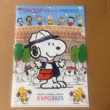 스누피 오사카 간사이 만박 콜라보 클리어 파일 대지붕 링