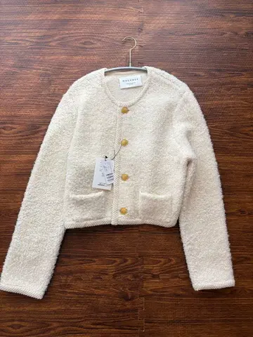 맥피 무스탕 크루넥 가디건 S