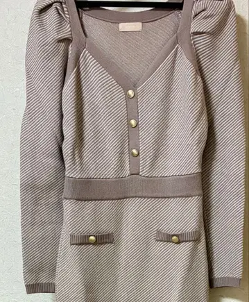 리젝시 바이어스 트위드 니트 원피스