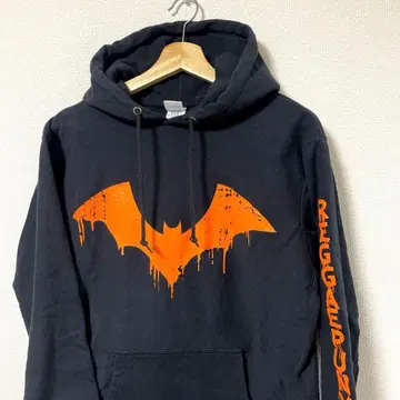 레어 SiM 시무 로고 후드티 XXL 구제 의류 블랙 x 오렌지