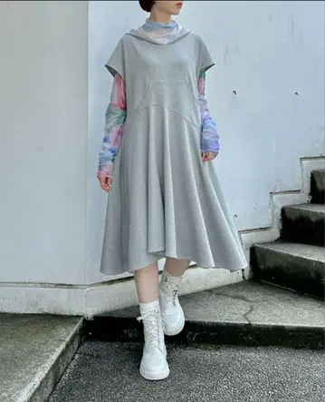 POPPY 비대칭 후드티 원피스