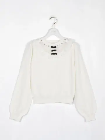 evelyn 쉬폰 프릴 니트