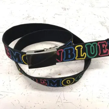 갸루 센터 GUY BLUE MOON BLUE 올 로고 무늬 GI 벨트