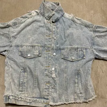 라이트 블루 데님 자켓 프린지