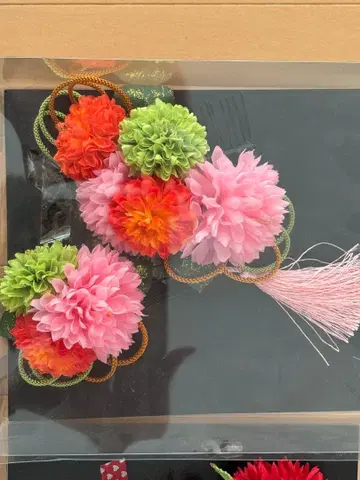 후리소데용 컬러풀 꽃 장식