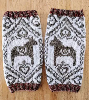 손뜨개질 암워머 달래나 호스 북유럽 카키, 브라운 루즈한 사이즈