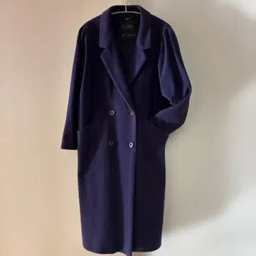 [새상품급] SANYO Carat 캐러트 캐시미어 혼방 롱 코트 퍼플 M