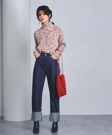 믹스 터틀넥 풀오버