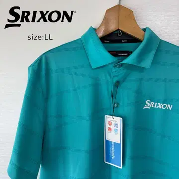 Srixon 터콰이즈 스트라이프 피케 셔츠 LL