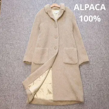 이탈리아제 알파카 100% 알파카 울 샤기 코트 L~XL 상당