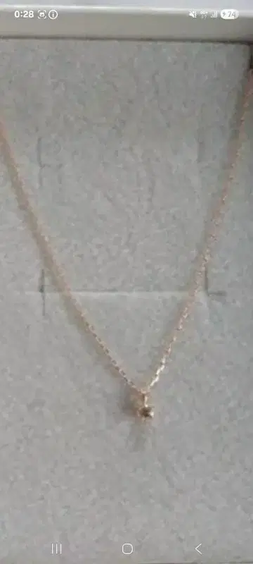 목걸이 다이아 핑크 골드 10K