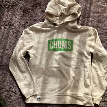 CHUMS 베이지 로고 후드티