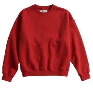 오버 사이즈 빨간색 크루넥 맨투맨