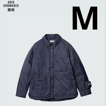 UNIQLO ANYAHINDMARCH 퍼프 테크 셔츠 자켓 네이비 M