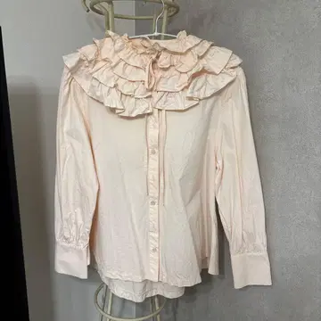 Bibiy 프릴 옷깃 긴팔 셔츠