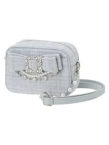 아가씨 트위드 리본 비쥬 백