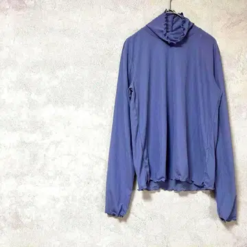 GU 시어 T셔츠 긴팔 하이넥 보라색 시스루 봄/여름 이너 M