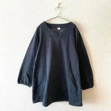 [ MMw ] 니트 튜닉 올 패턴 사이드 포켓 V넥 LL