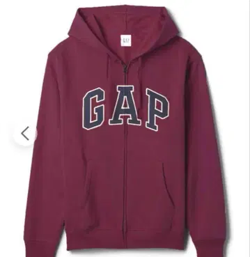 릴랙스 GAP 로고 지퍼 후드티 태스커니 레드 와인