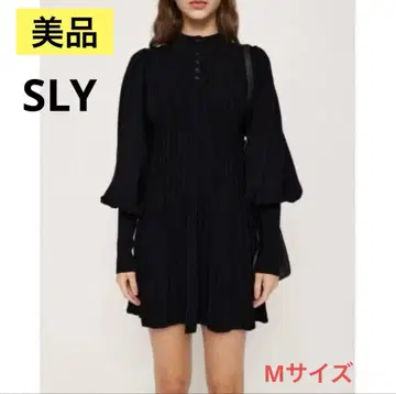 새상품급 SLY 플리츠 숏 원피스 블랙 M