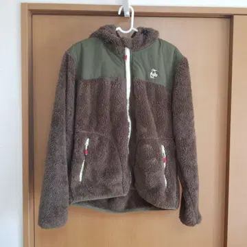 CHUMS 하이 로프트 플리스 후드티 D 브라운 x 올리브 M