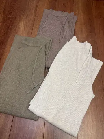 유니클로 워셔블 니트 리브 팬츠 3세트