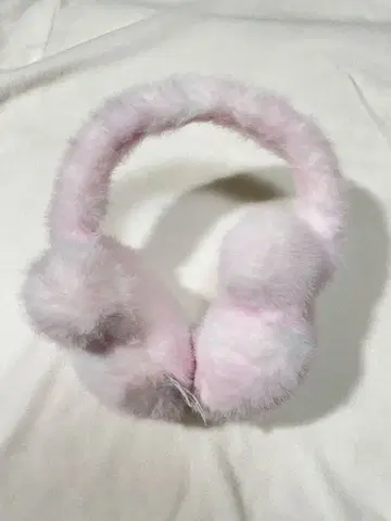 디즈니 핑크 퍼 귀도리 머리띠