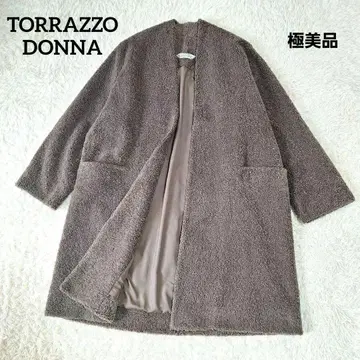 [ 컨디션 최상 ] 트라쪼돈나 노카라 부클레 코트 모카 브라운 프리