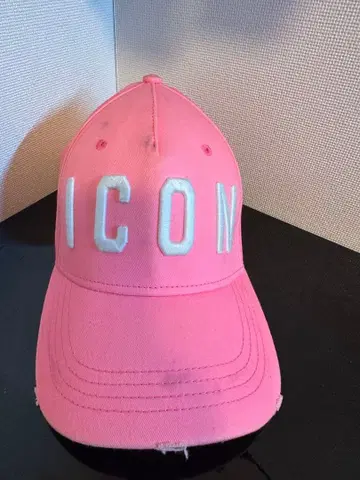 핑크 ICON 자수 캡
