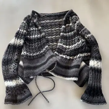 PERVERZE 스트라이프 무늬 니트 가디건