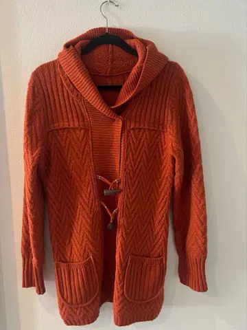 IVISUTO 후드 부착 오렌지 코트