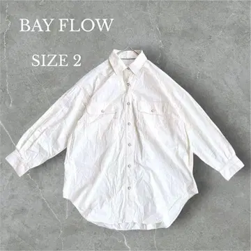 베이플로우 코튼 보이프렌드 셔츠 아이보리 캐주얼 심플 M