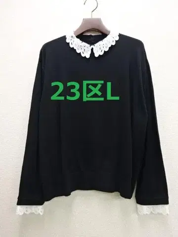 23구 L [세탁 가능] 자수 니트 46 블랙 빅 사이즈