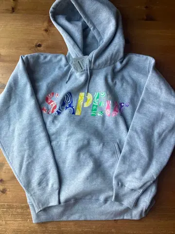 SAPEur 그레이 후드티 L 사이즈 반다나 패턴 사풀