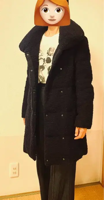 아나이 트위드 다운 코트 36