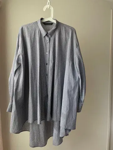 미즈이로 인디 체크 플레어 셔츠 네이비