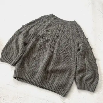 새상품급 URBAN RESEARCH 케이블 짜임 니트 울 100%